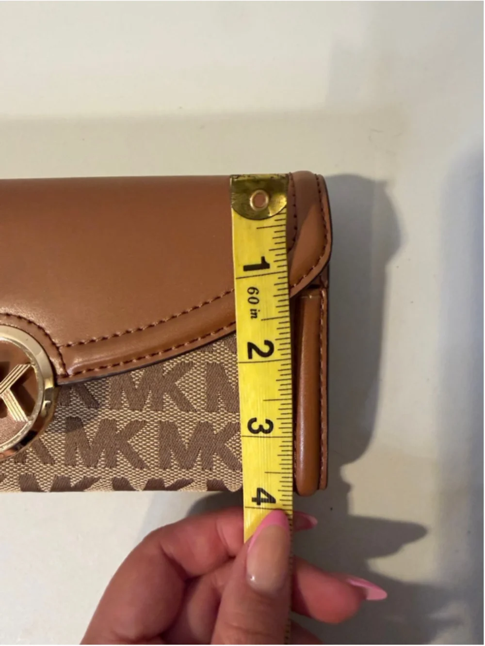 Women's Michael Kors Brown Beige Monogram Wallet One Size